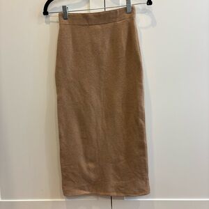 Babaton Tan Midi Pencil Skirt for Work